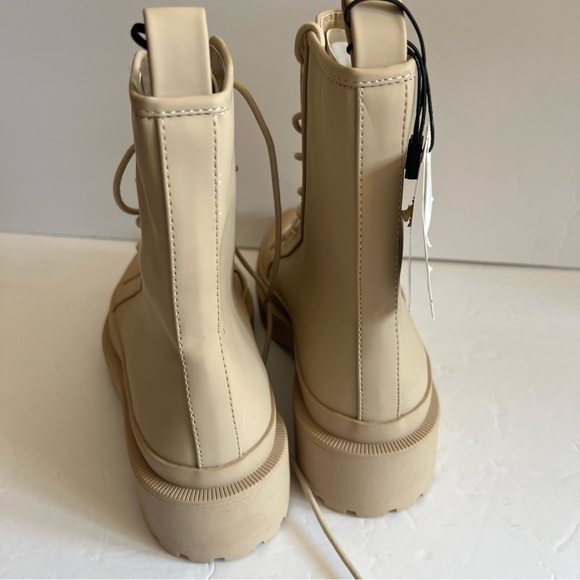 Zara Tan Ankle Combat Boots Platform Size 8 - Picture 4 of 13